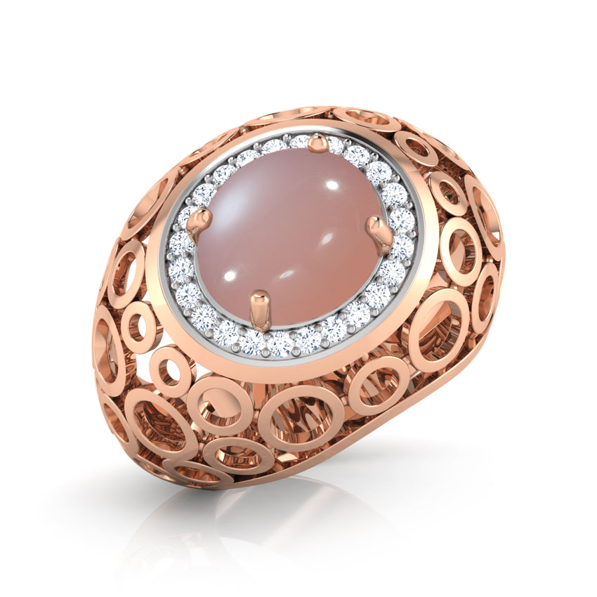 Pink Chalcedony Bubble Ring