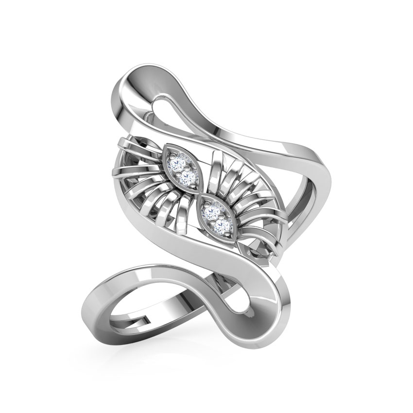 Diamond Rings 14 Karat White Gold Khloris Flora Diamond Ring