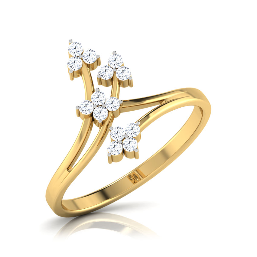 Diamond Rings 18 Karat Yellow Gold Astral Floral Diamond Ring