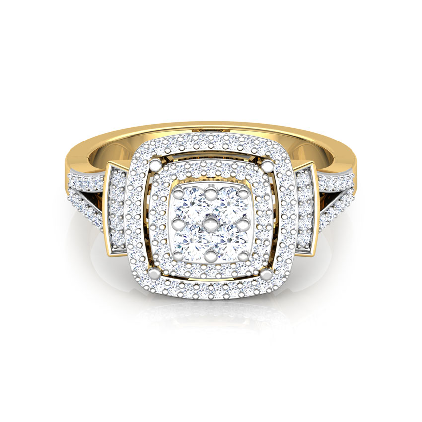 Two Row Square Diamond Ring Two Row Square Diamond Ring