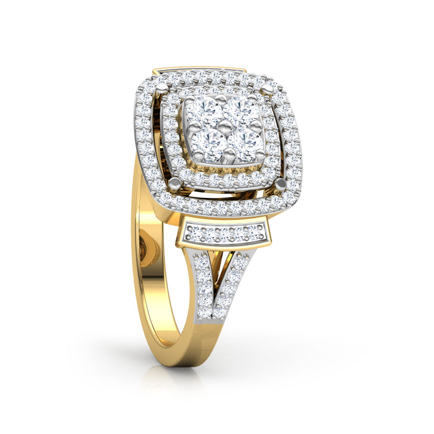Two Row Square Diamond Ring Two Row Square Diamond Ring