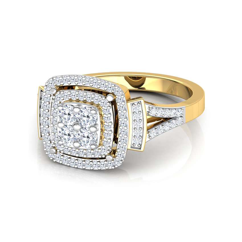 Two Row Square Diamond Ring Two Row Square Diamond Ring
