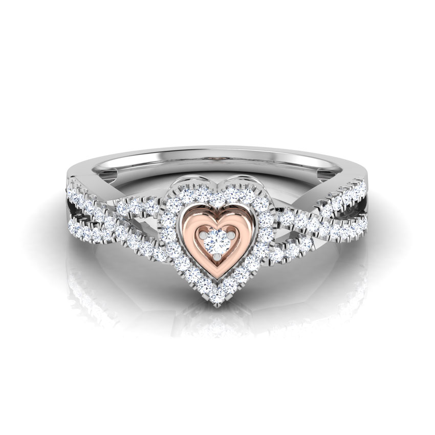 Dual Tone Heart Diamond Ring Dual Tone Heart Diamond Ring
