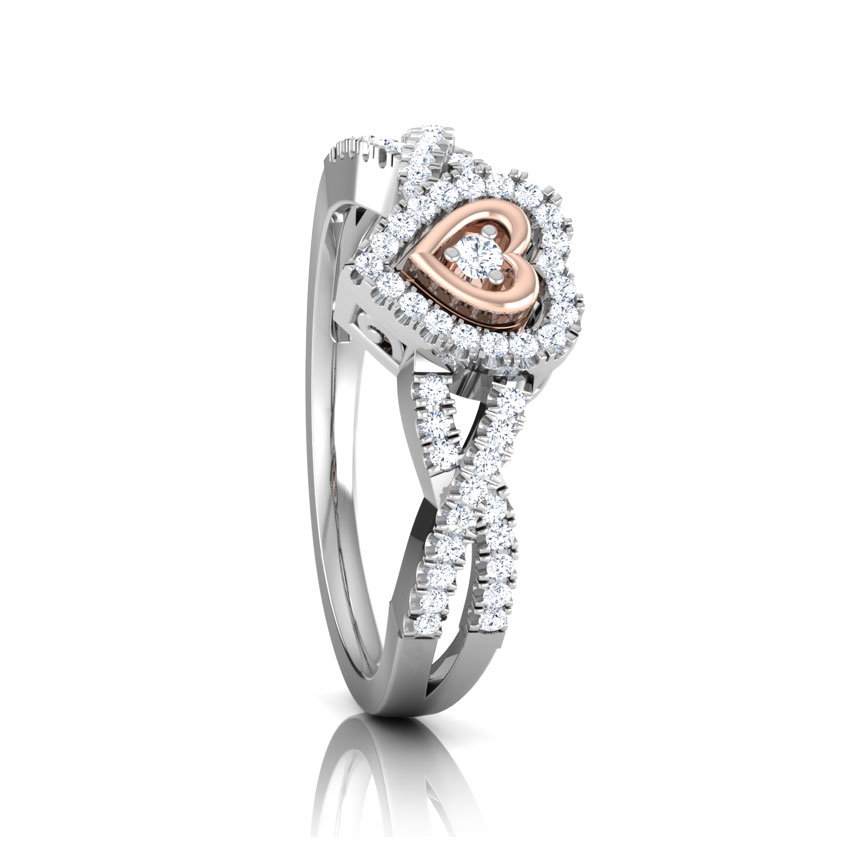Dual Tone Heart Diamond Ring Dual Tone Heart Diamond Ring
