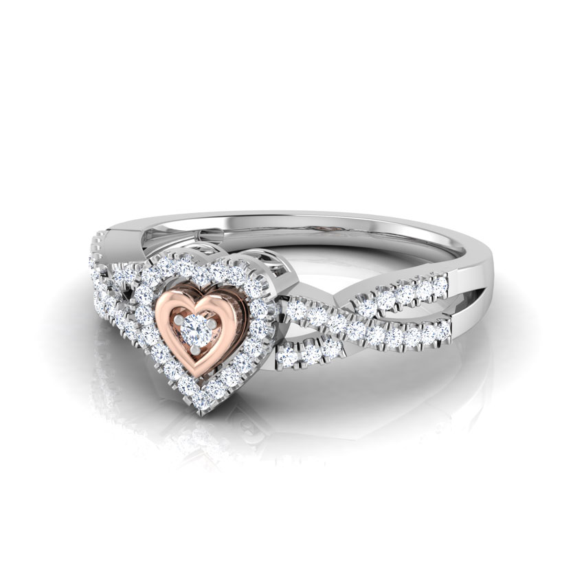 Dual Tone Heart Diamond Ring Dual Tone Heart Diamond Ring