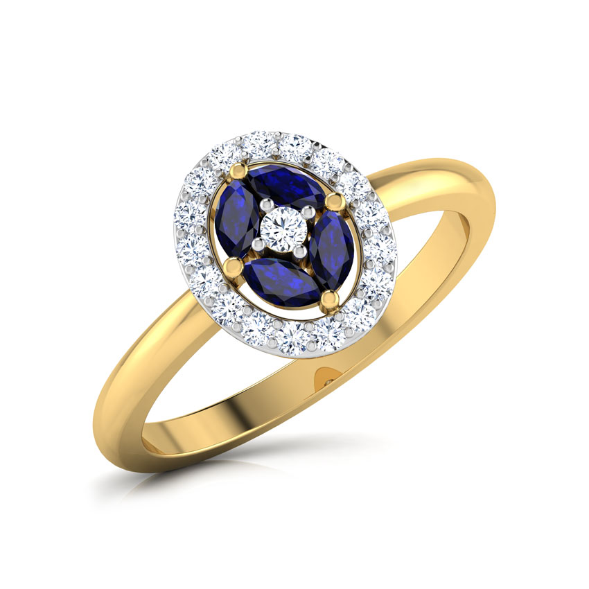 Diamond,Gemstone Rings 18 Karat Yellow Gold Twilight Diamond Ring