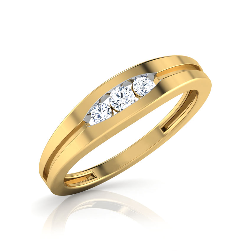 Diamond Rings 18 Karat Yellow Gold Simon Diamond Ring for Men