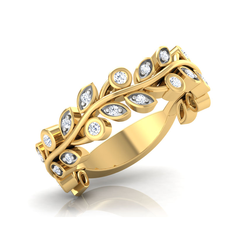 Diamond Rings 18 Karat Yellow Gold  Creeper Diamond Band