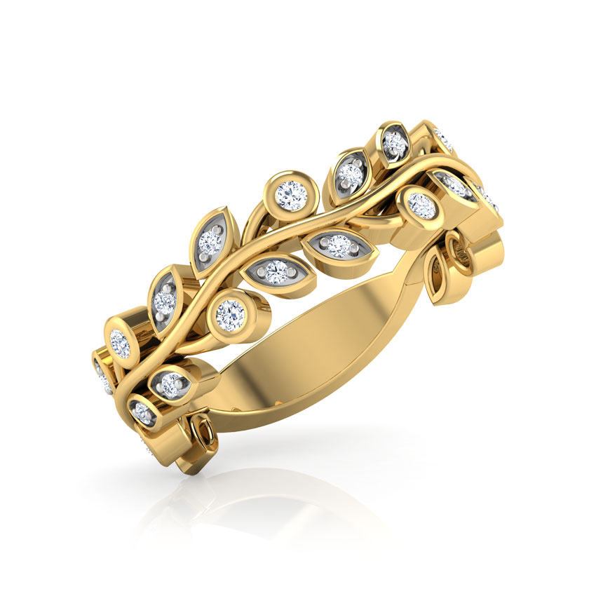 Diamond Rings 18 Karat Yellow Gold Creeper Diamond Band