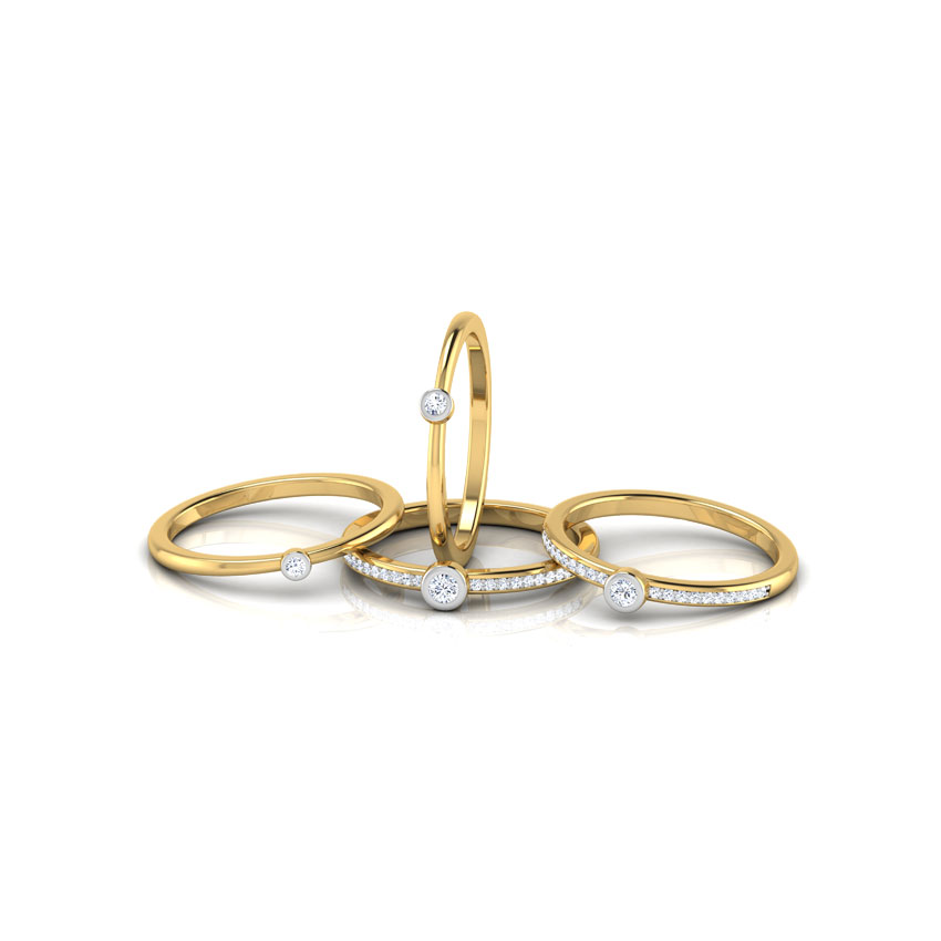 Diamond Rings 18 Karat Yellow Gold Emily Stackable Ring
