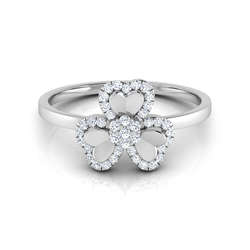 Trio Heart Petal Diamond Ring