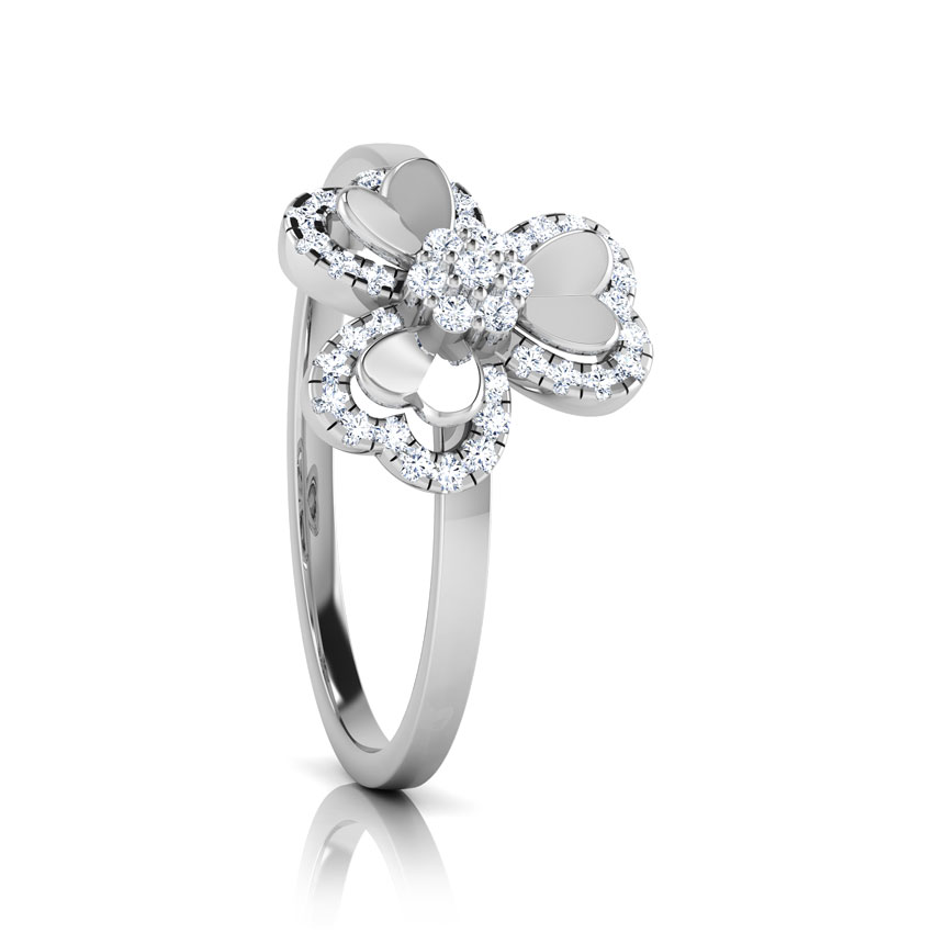 Trio Heart Petal Diamond Ring