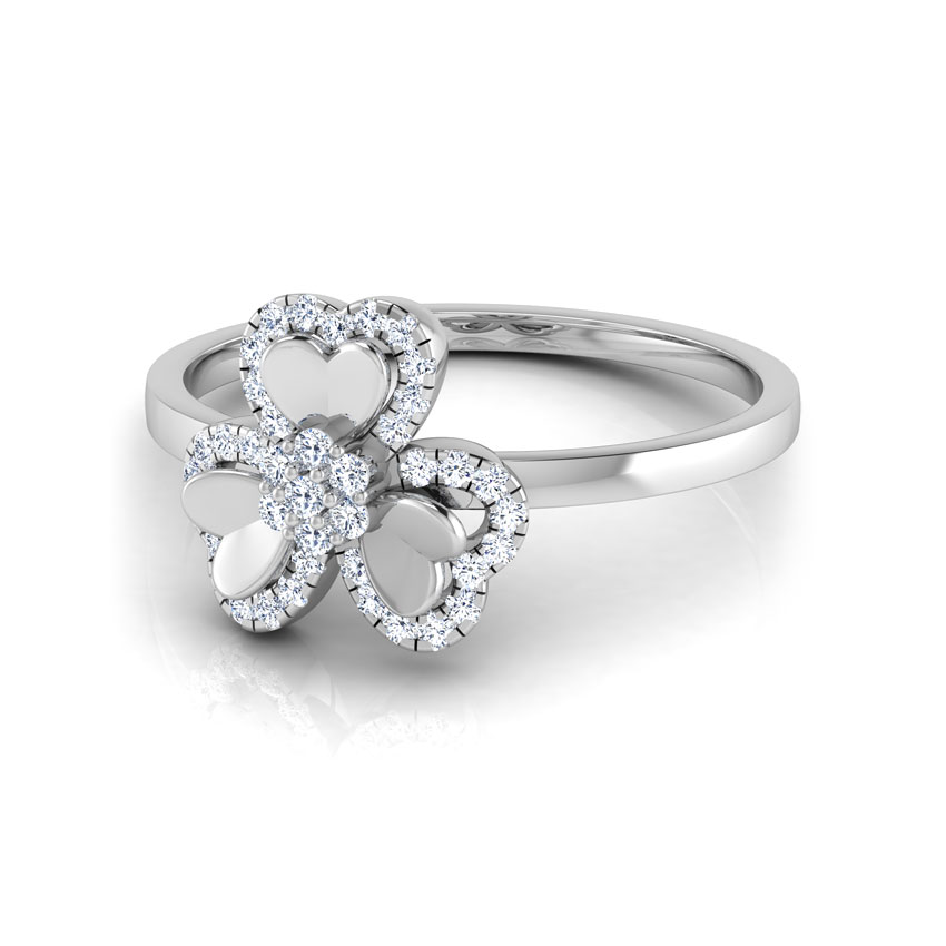 Trio Heart Petal Diamond Ring