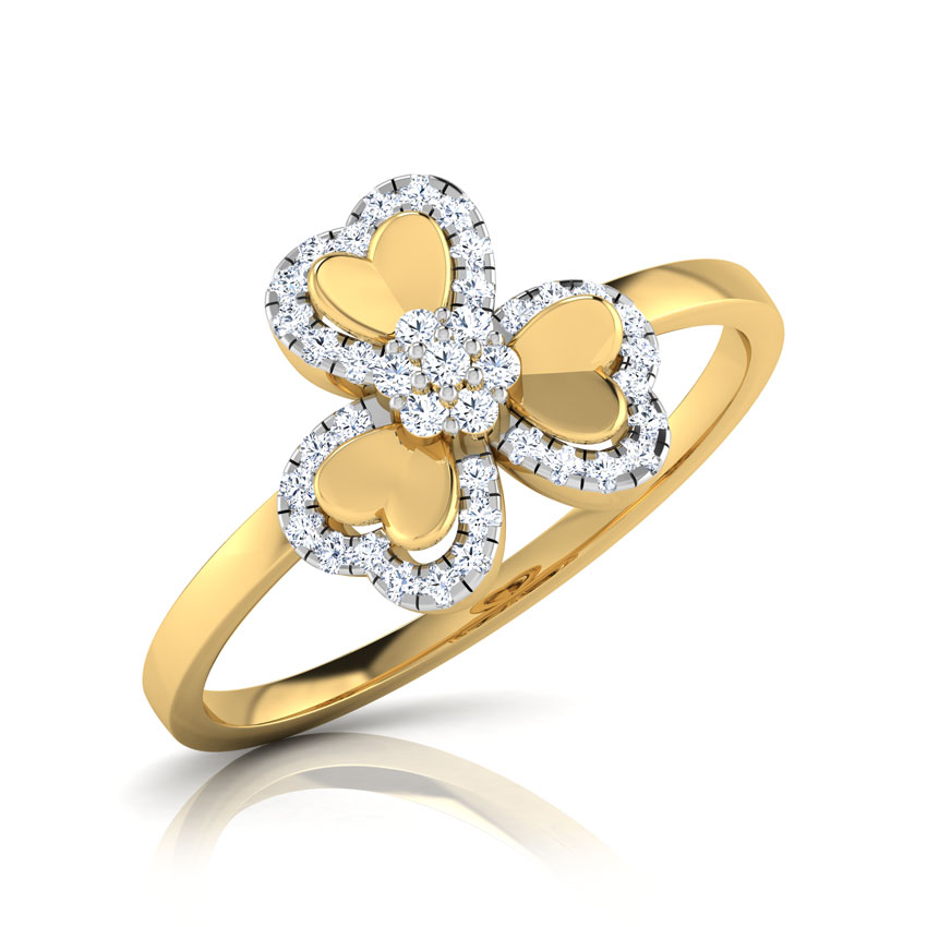 Trio Heart Petal Ring
