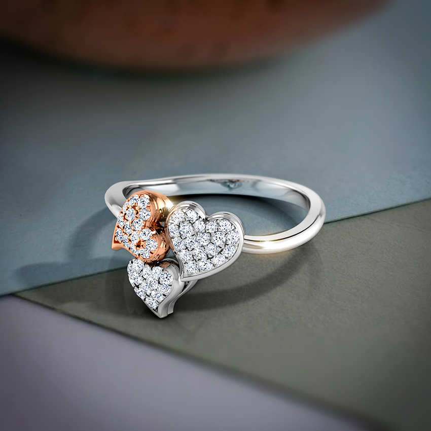 Trio Heart Diamond Ring
