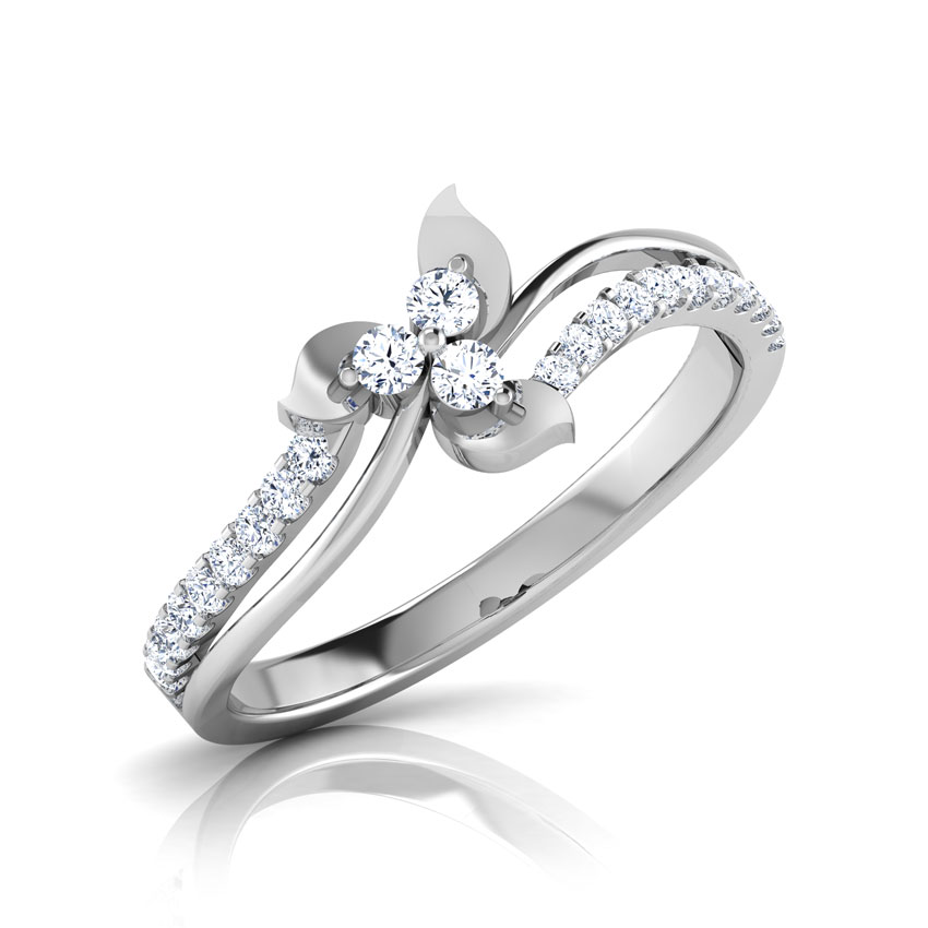 Diamond Rings 18 Karat White Gold Betty Two Row Diamond Ring