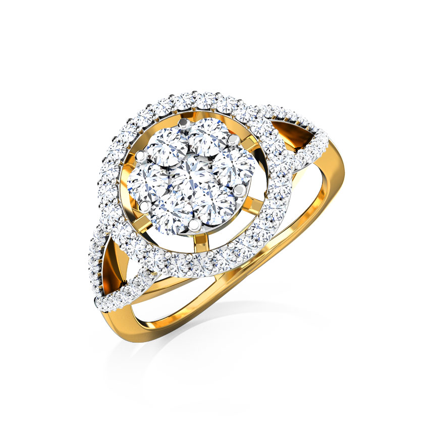 Diamond Rings 14 Karat Yellow Gold Kelly Rounded Diamond Ring