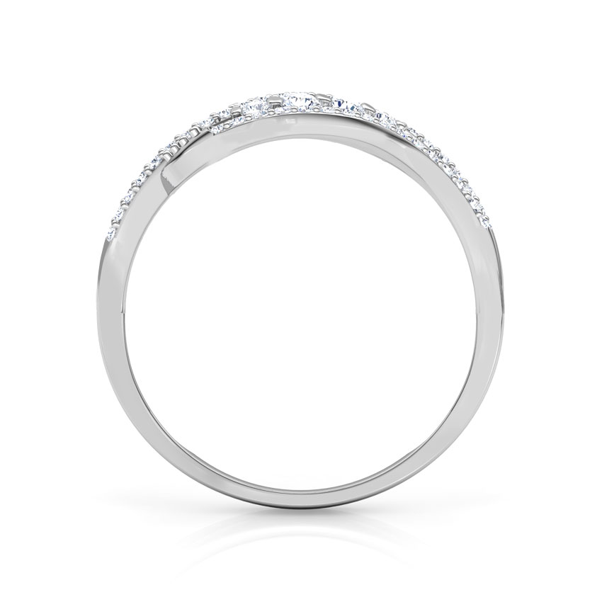 Dual Wavy Leaf Diamond Ring