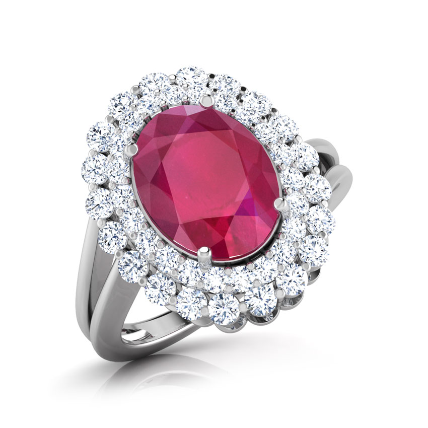 Ruby Double Halo Ring