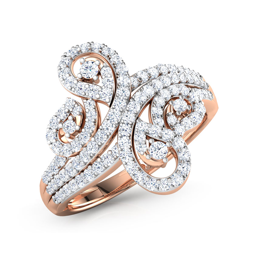 Diamond Rings 18 Karat Rose Gold Lisa Twirl Diamond Ring