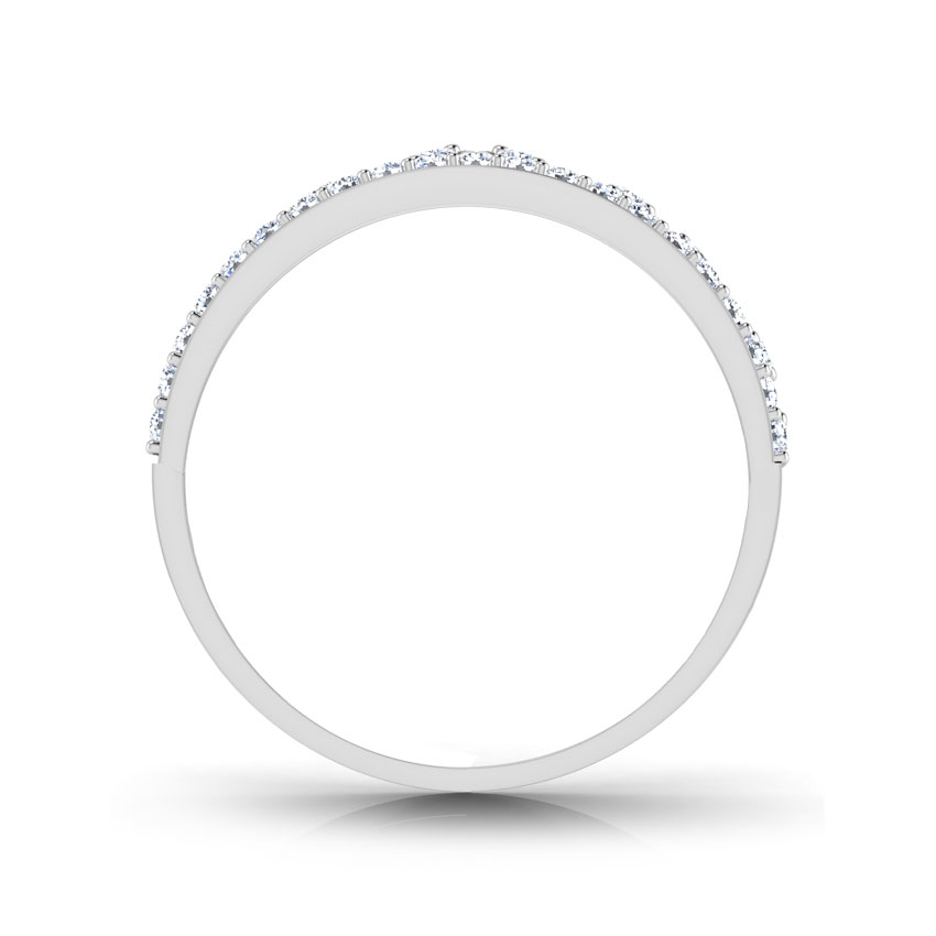 Mirrored Leaf Diamond Band