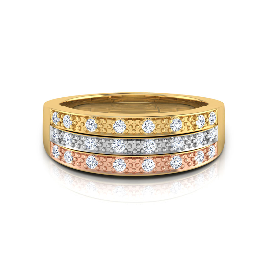 Linda 3-Tone Diamond Band Linda 3-Tone Diamond Band