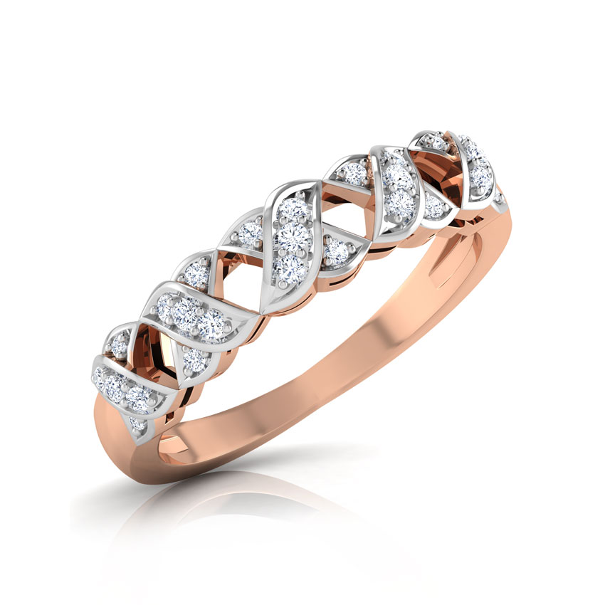 Diamond Rings 18 Karat Rose Gold Esmi XOXO Diamond Band