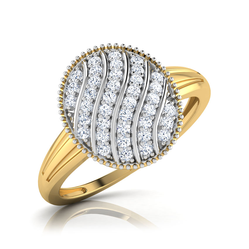 Diamond Rings 18 Karat Yellow Gold Jokia Layered Wavy Diamond Ring