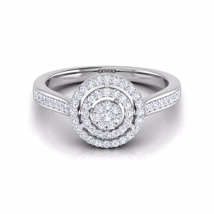 Diamond Rings 18 Karat White Gold Ripple Dazzle Diamond Ring