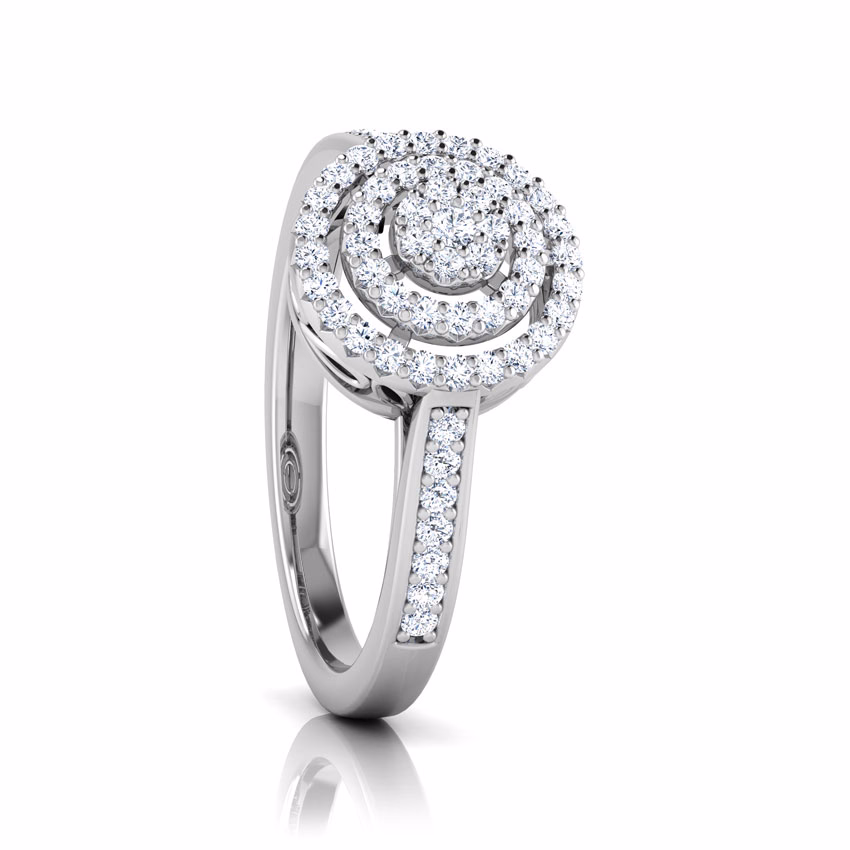 Diamond Rings 18 Karat White Gold Ripple Dazzle Diamond Ring