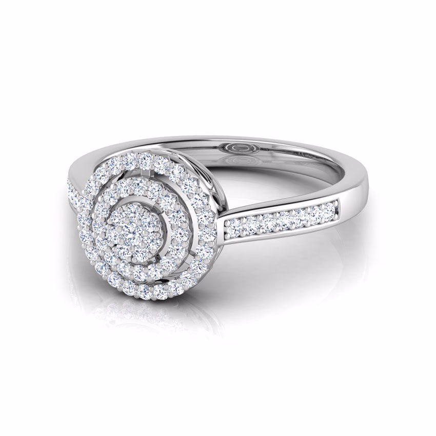 Diamond Rings 18 Karat White Gold Ripple Dazzle Diamond Ring