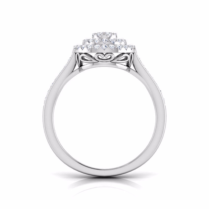 Diamond Rings 18 Karat White Gold Ripple Dazzle Diamond Ring