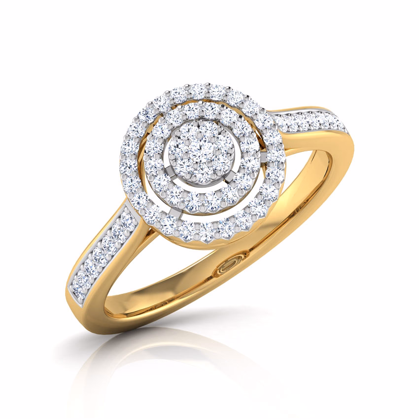 Diamond Rings 18 Karat Yellow Gold Ripple Dazzle Diamond Ring
