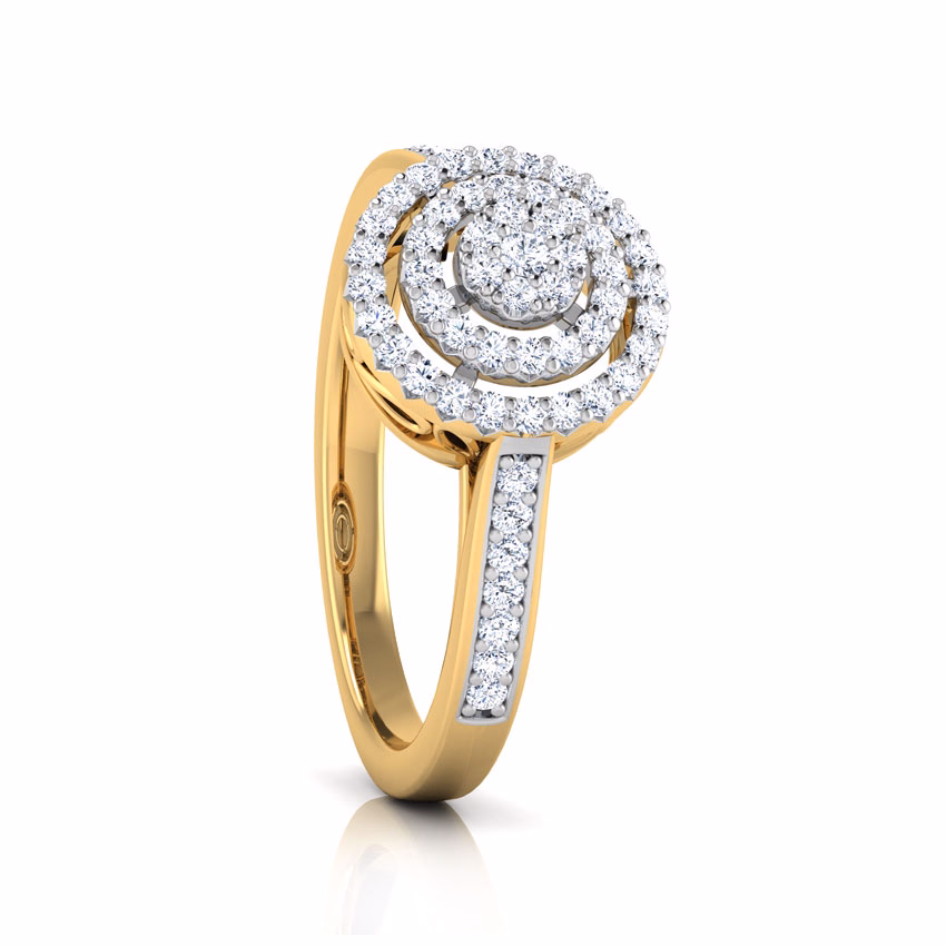 Diamond Rings 18 Karat Yellow Gold Ripple Dazzle Diamond Ring