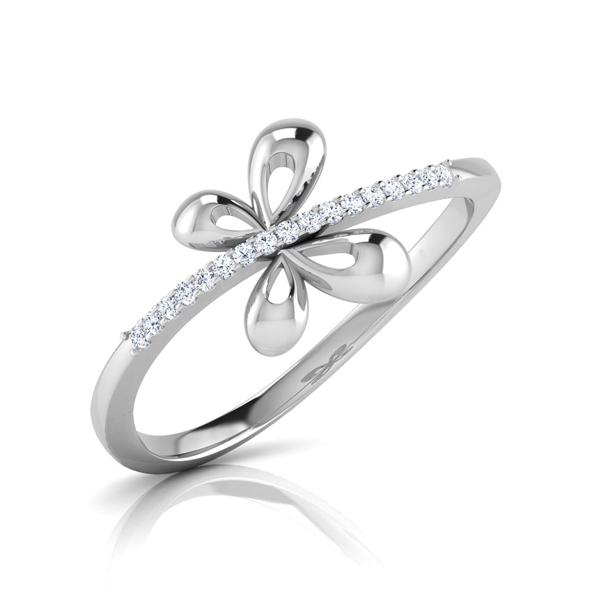 Diamond Rings 18 Karat White Gold Flicker Butterfly Diamond Ring