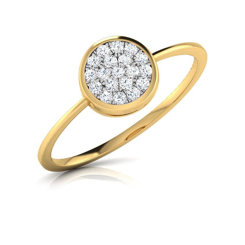 Diamond Rings 18 Karat Yellow Gold Zoe Button Diamond Ring