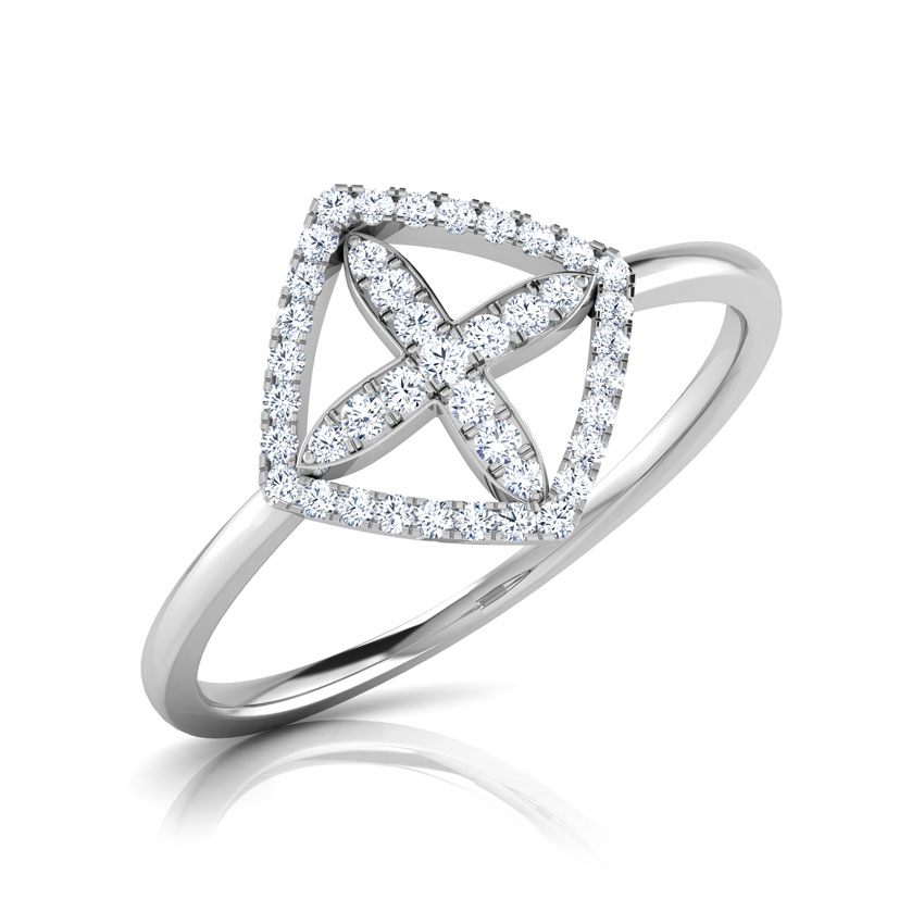 Diamond Rings 18 Karat White Gold Jiera Diamond Petaled Ring