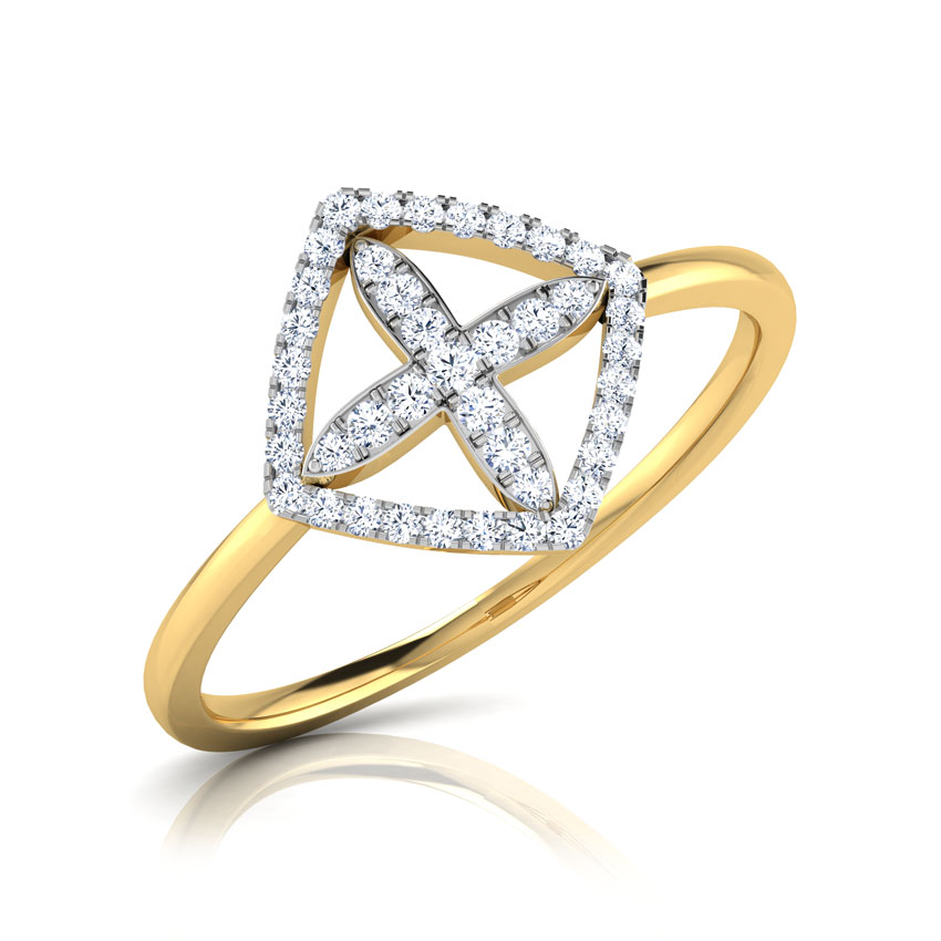 Diamond Rings 18 Karat Yellow Gold Jiera Diamond Petaled Ring