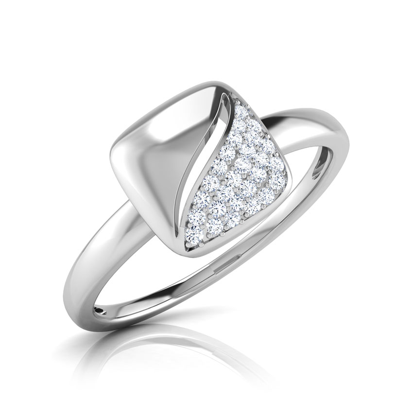 Diamond Rings 14 Karat White Gold Andrea Coffee Bean Diamond Ring