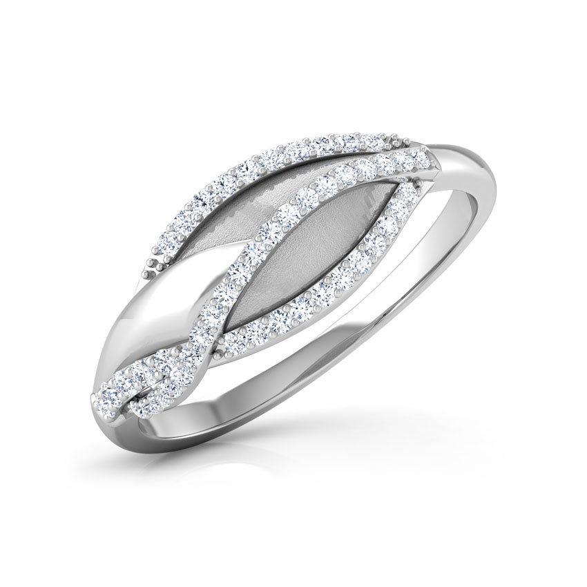 Diamond Rings 14 Karat White Gold Bibi Leaf Diamond Ring