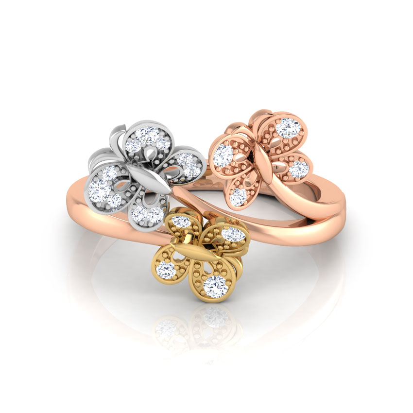 Trio Butterfly Diamond Ring