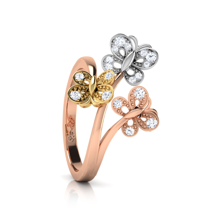 Trio Butterfly Diamond Ring