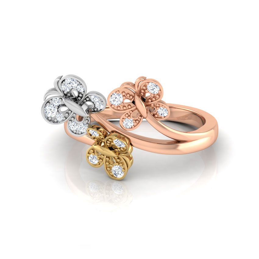 Trio Butterfly Diamond Ring