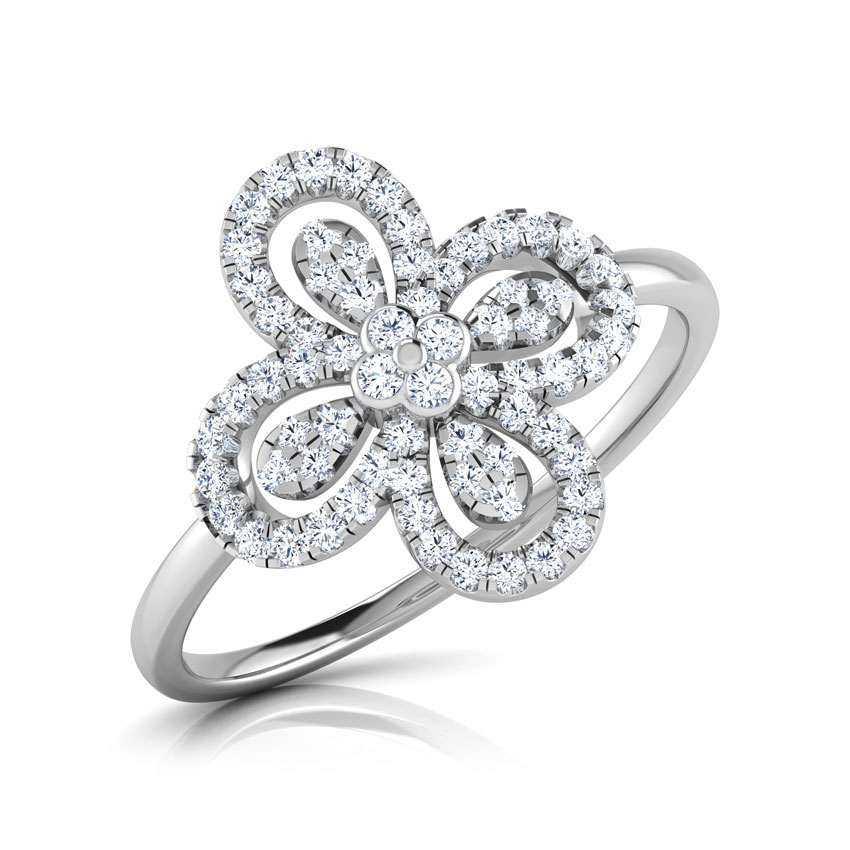 Diamond Rings 18 Karat White Gold Nizana Floral Diamond Ring