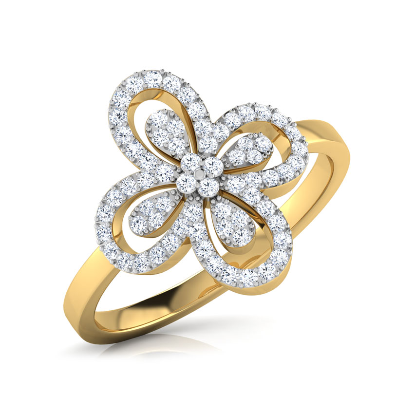 Diamond Rings 18 Karat Yellow Gold Nizana Floral Diamond Ring