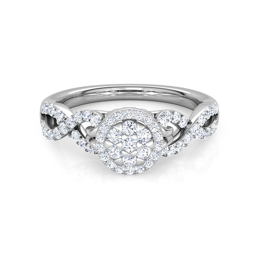 Diamond Rings 18 Karat White Gold Lyra Braided Diamond Ring