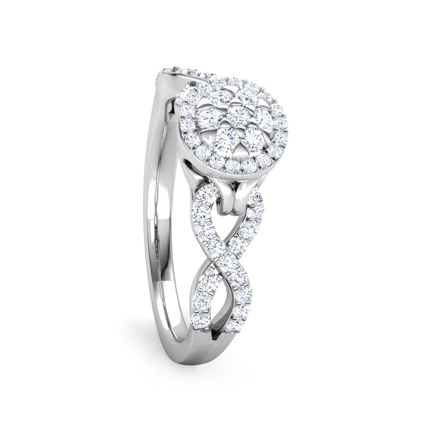 Diamond Rings 18 Karat White Gold Lyra Braided Diamond Ring