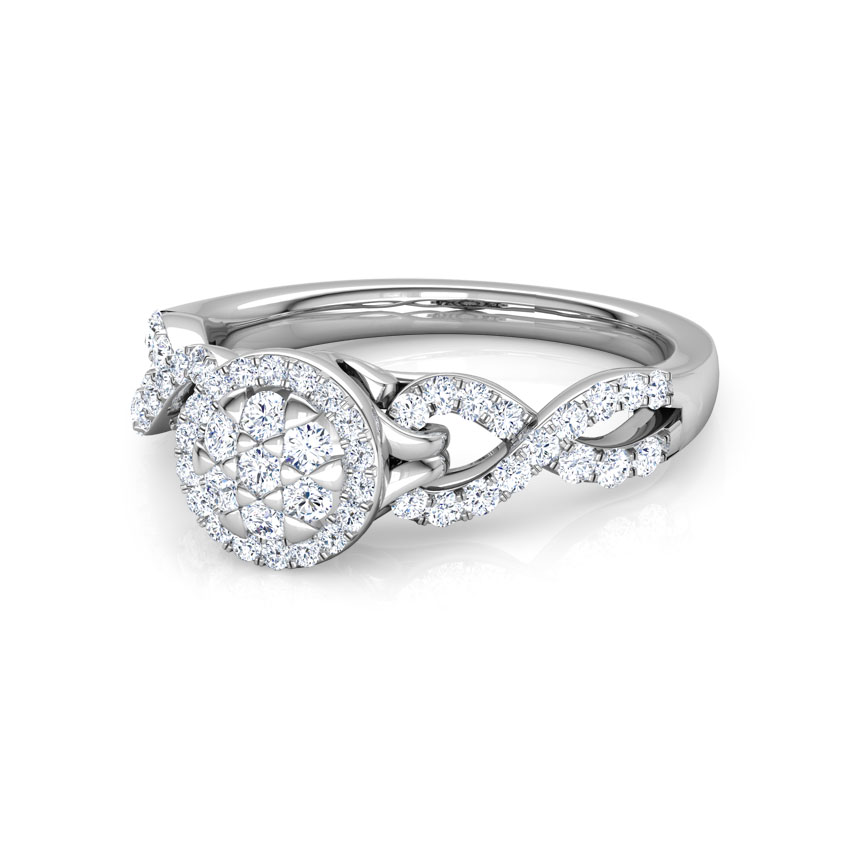 Diamond Rings 18 Karat White Gold Lyra Braided Diamond Ring
