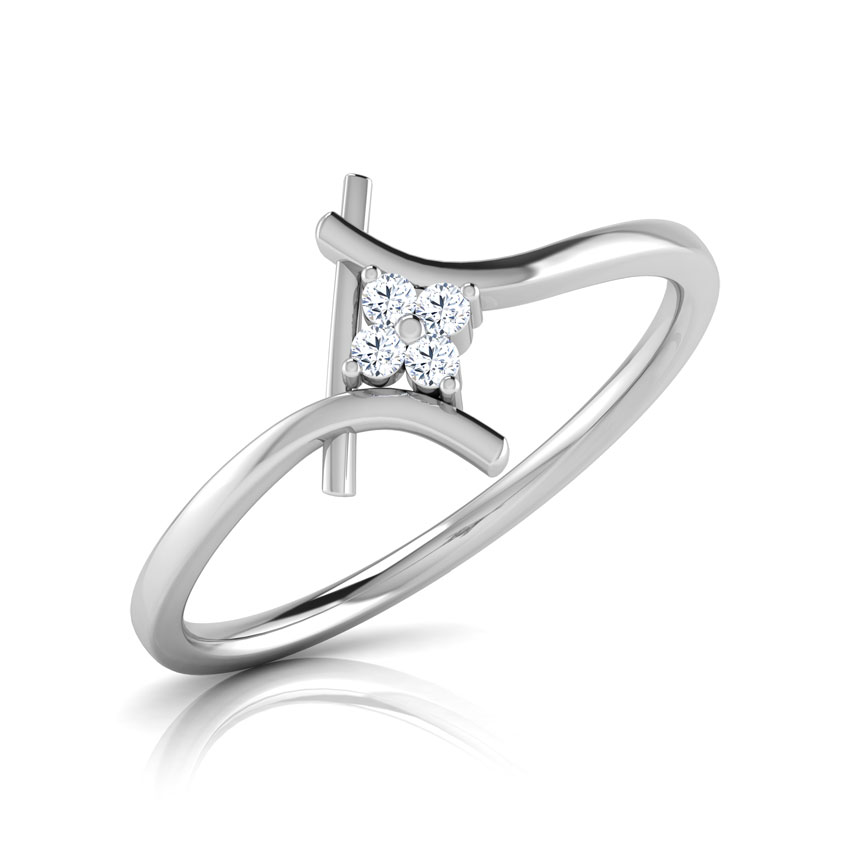 Diamond Rings 14 Karat White Gold Asta Overlapping Diamond Ring