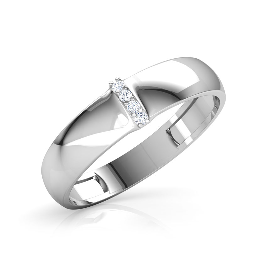 Diamond Rings 18 Karat White Gold Justin Diamond Band for Men